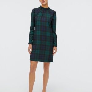 J.Crew Plaid Ruffle-neck Dress NWT